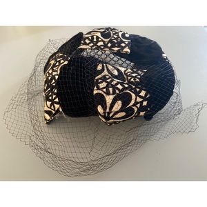 Vintage Black Velvet and White Satin Pill Hat